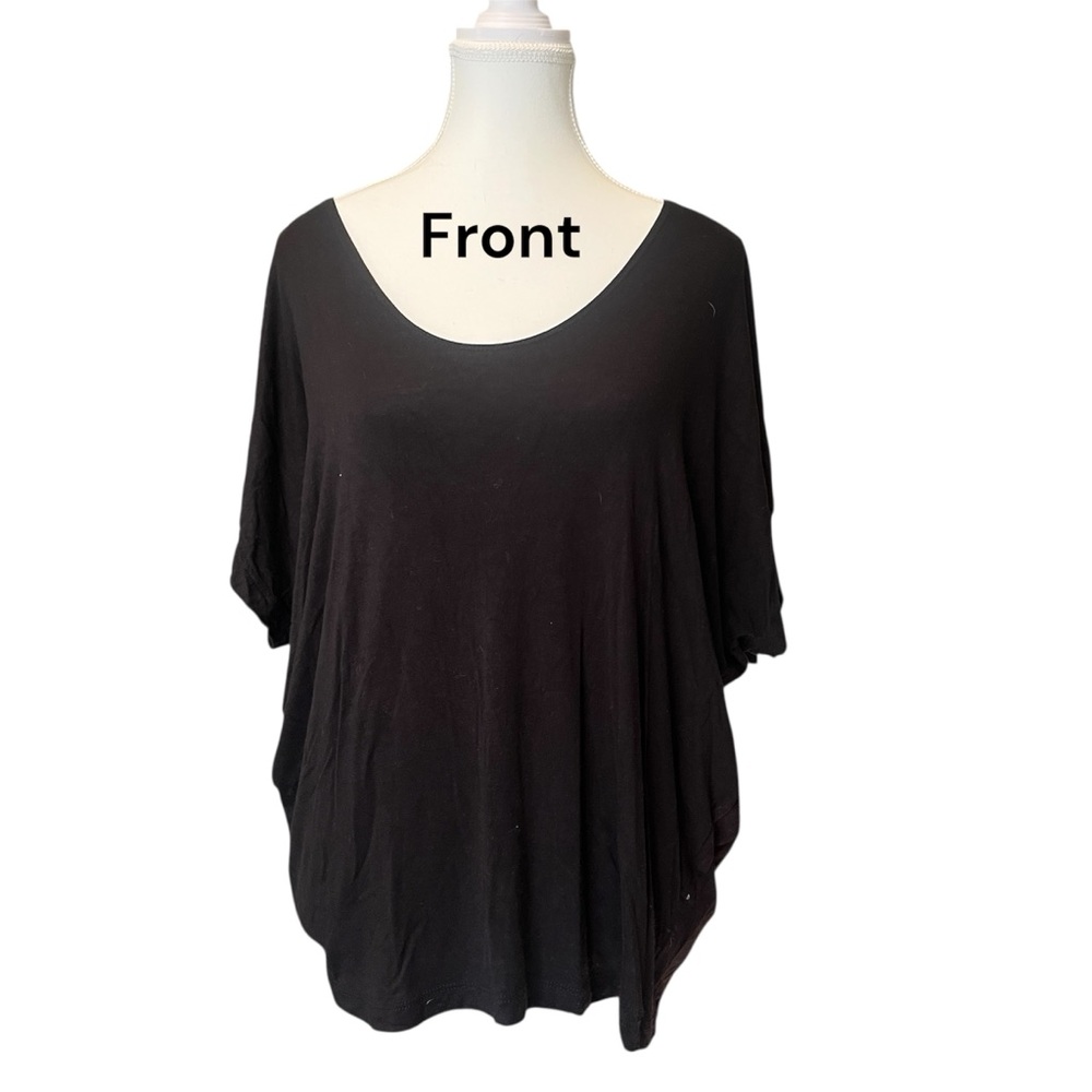 Black Scoop Neck Relaxed Fit Top